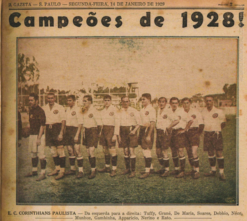 Corinthians superou a Portuguesa em 3 a 2 e conquistou o Paulisto de 1928