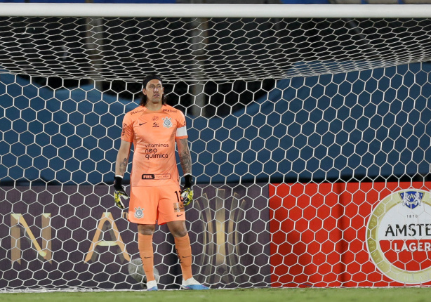 C�ssio durante a estreia do Corinthians na Libertadores