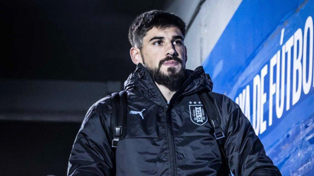 Bruno Méndez com a seleção do Uruguai em amistoso contra Cuba
