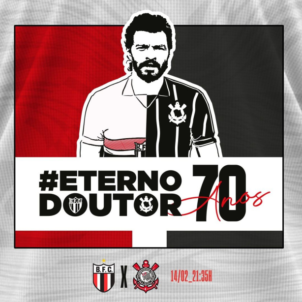 Corinthians e Botafogo vão homenagear o ex-jogador Sócrates no dia 14 de fevereiro