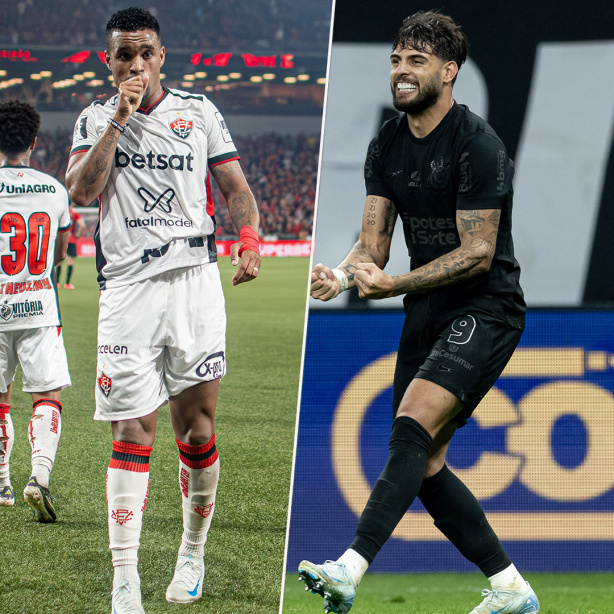 Yuri Alberto e Alerrandro travam duelo pela artilharia pelo Brasileirão neste sábado, no jogo entre Vitória e Corinthians