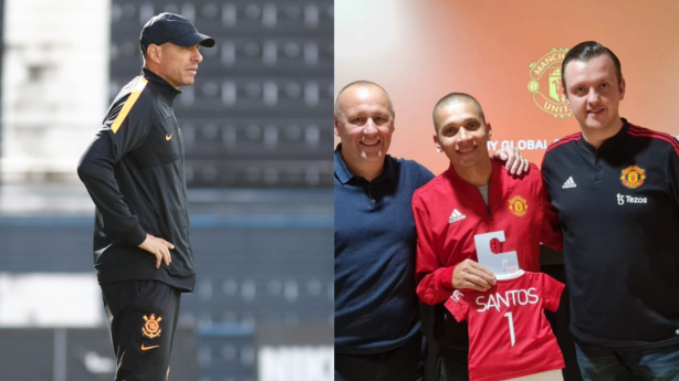 João Paulo Di Fábio e Cris Santos (ao meio) são os mais novos integrantes da comissão técnica da base do Corinthians
