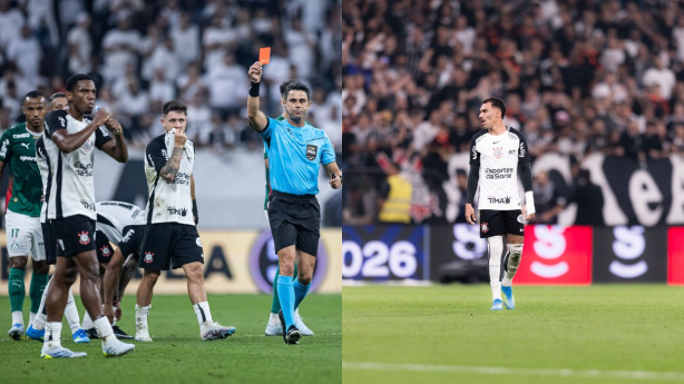 Dupla vira desfalque para o Corinthians após expulsão no Dérbi; lateral tem punição dobrada