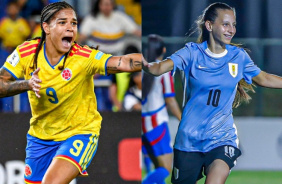 Gisela Robledo (esquerdo) e Bel�n Aquino (direita) em a��o por suas sele��es