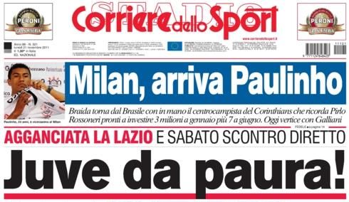 Jornal destaca negociação de Paulinho com o Milan