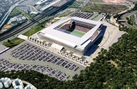 Imagem do futuro estádio do Corinthians em Itaquera