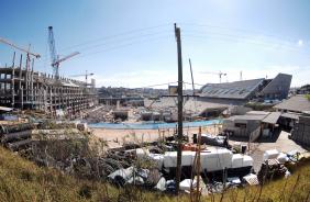 Obras do estdio do Corinthians em agosto de 2012