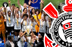 VDEO: Corinthians ergue a taa do tricampeonato da Supercopa Feminina