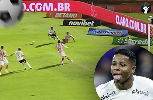 Wesley deixa adversrio no cho e marca um belo gol contra o Botafogo-SP