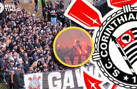 Mar negro da fiel | Torcida do Corinthians caminha em festa at a Neo Qumica Arena