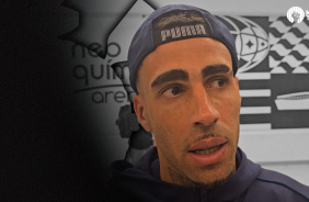 Gabriel fala sobre for�a do Corinthians na Neo Qu�mica Arena e marca��o em Rodrigo Garro