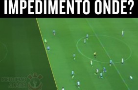 Pato sai na cara do gol mas a arbitragem marca impedimento