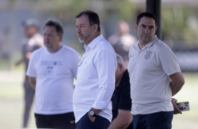 Fbio Novi, Augusto Melo e Chico durante treino do Corinthians no CT Joaquim Grava