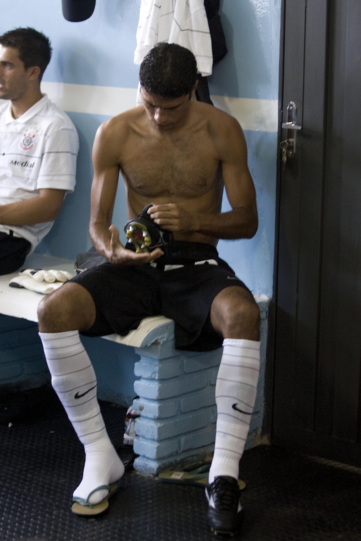 Presidente Prudente/SP - ESPORTES - PALMEIRAS/SP X CORINTHIANS/SP - nos vestirios antes do jogo realizado esta tarde no estdio Eduardo Jos Farh, em Presidente Prudente, interior de So Paulo, vlido pelo Campeonato Paulista de 2009