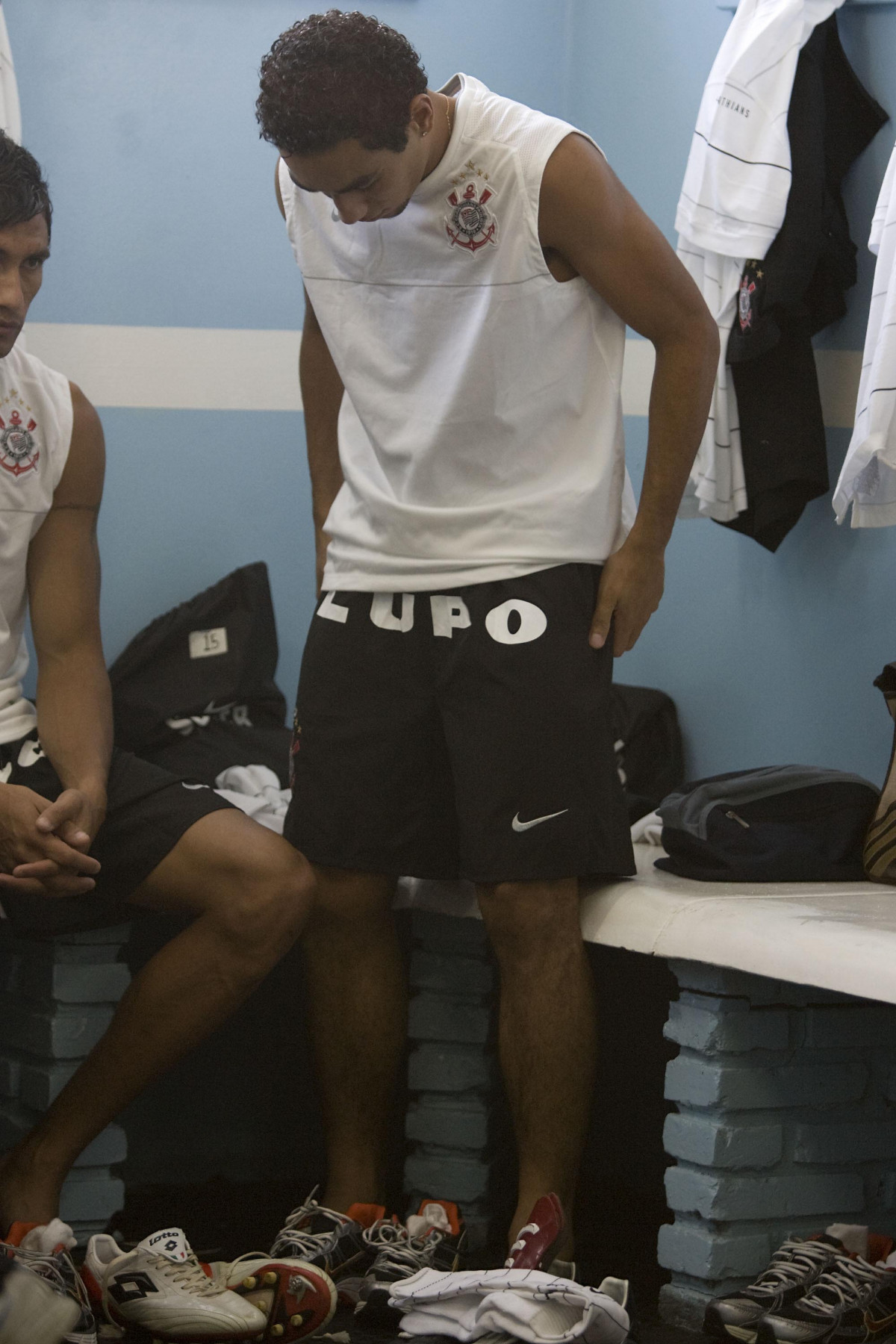 Presidente Prudente/SP - ESPORTES - PALMEIRAS/SP X CORINTHIANS/SP - nos vestirios antes do jogo realizado esta tarde no estdio Eduardo Jos Farh, em Presidente Prudente, interior de So Paulo, vlido pelo Campeonato Paulista de 2009