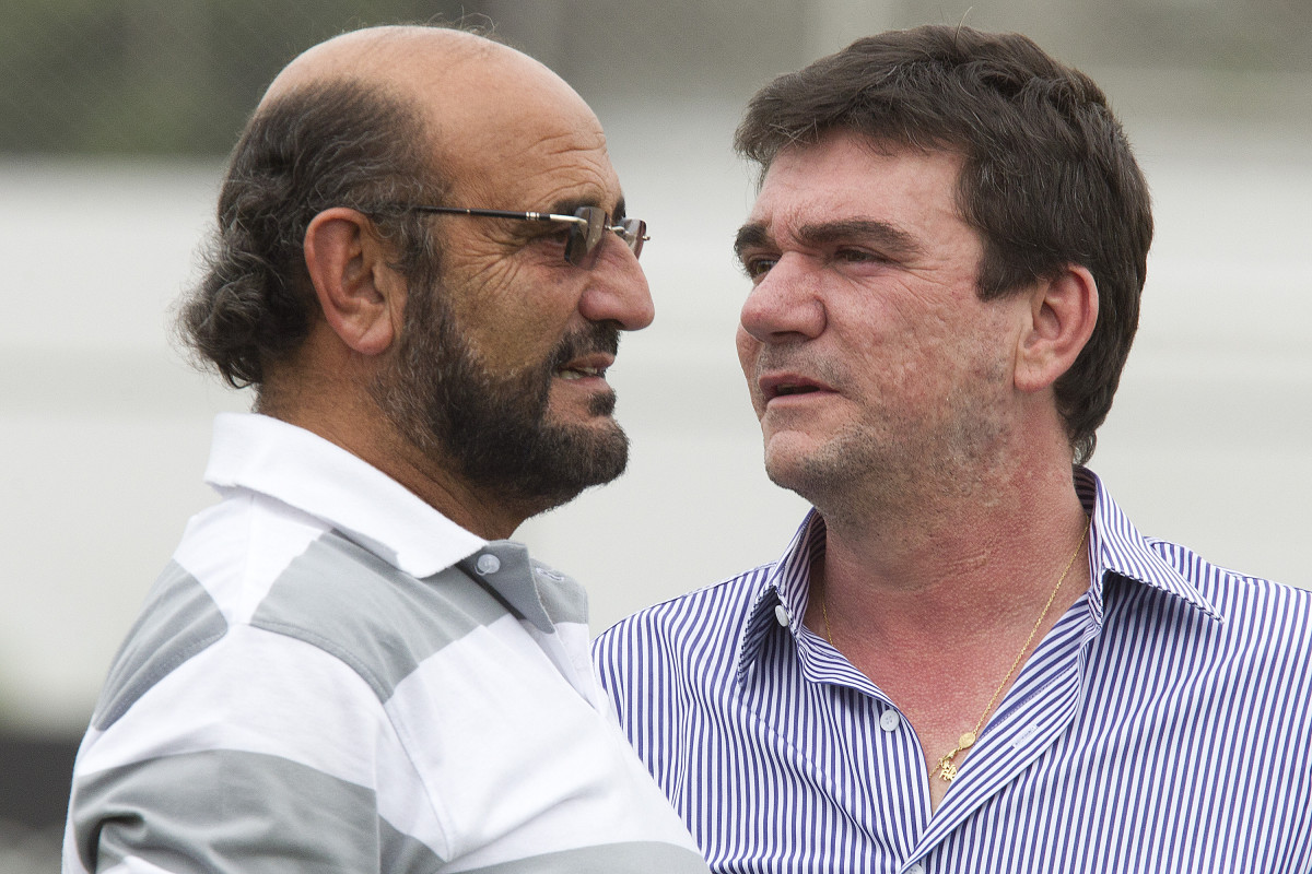 O presidente do Corinthians Andres Sanchez com o diretor de marketing Luis Paulo Rosenberg