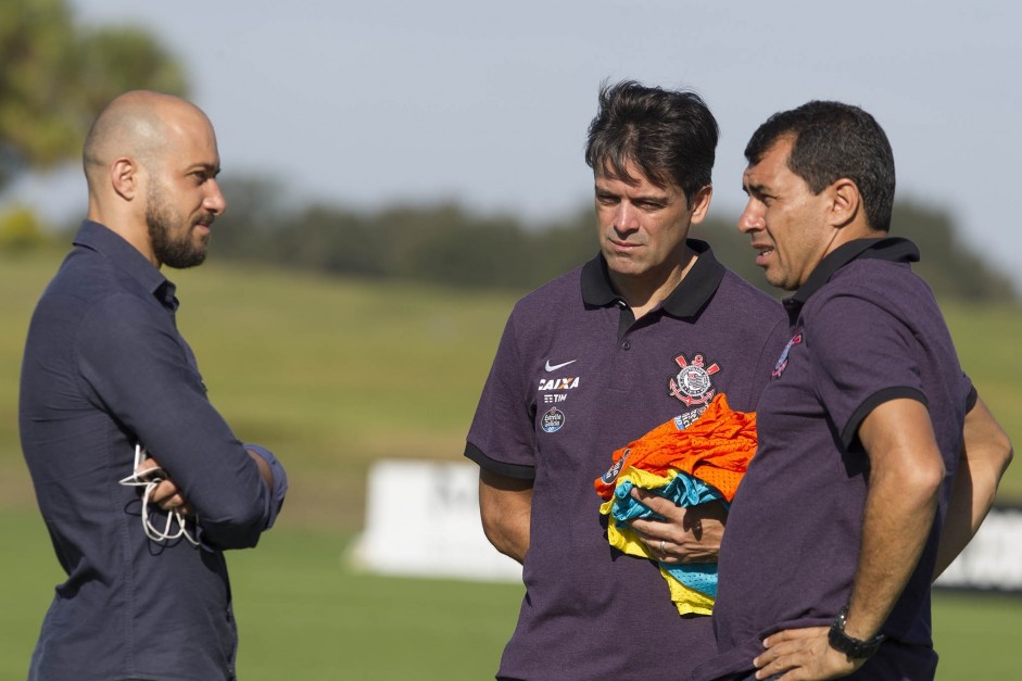 Alessandro, F�bio Carille e Leandro Silva no treino da tarde pela Florida Cup 2017