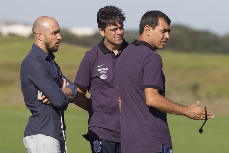 Alessandro, F�bio Carille e Leandro Silva no treino da tarde durante a Florida Cup 2017