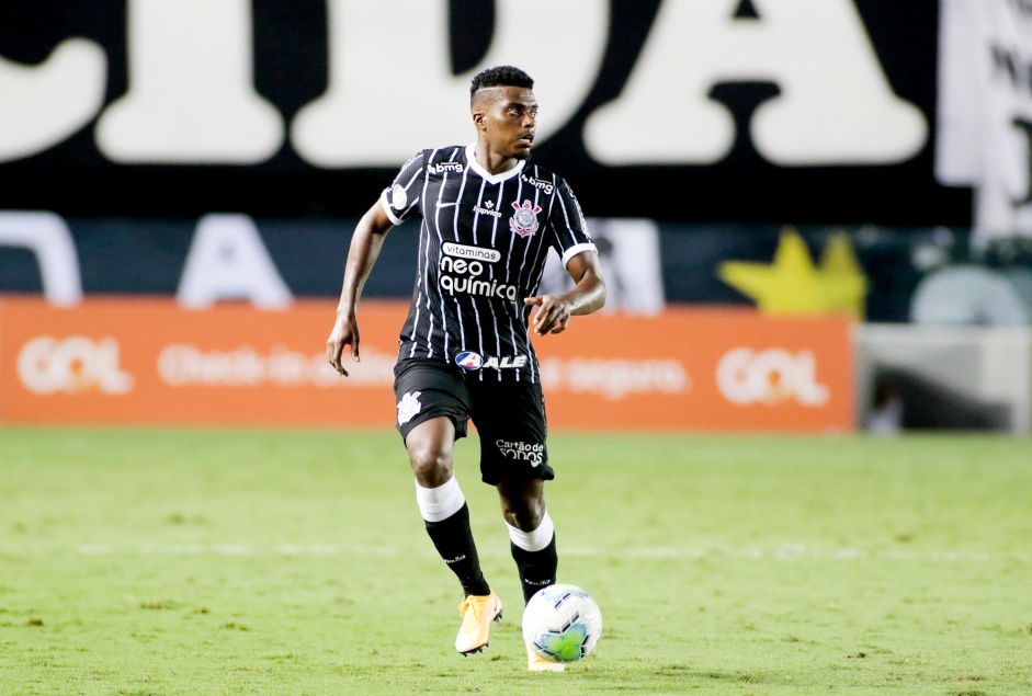 Jemerson durante partida entre Corinthians e Santos, na Vila Belmiro, pelo Brasileir�o