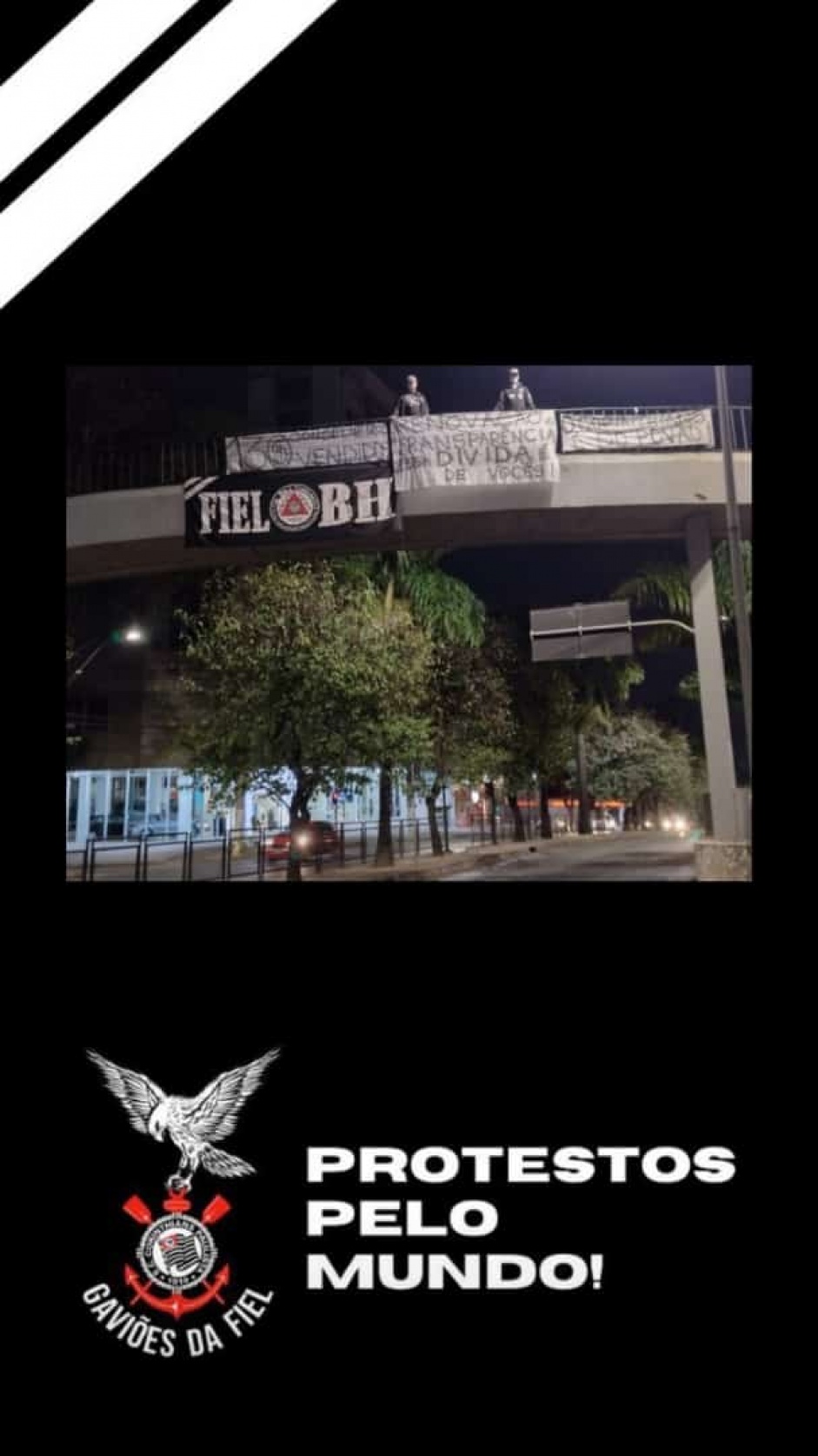 Protestos da torcida se espalharam pelo Brasil e pelo mundo nesta quarta-feira